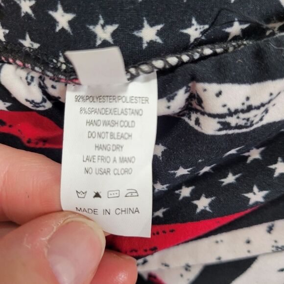 American Firefighter Flag Polyester Spandex‎ Ankle Leggings Size M - Picture 7 of 7